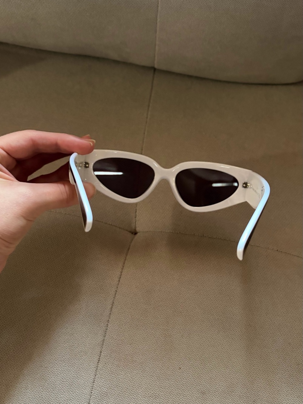 Black Cat-Eye Sunglasses with Silver Trim - Picture 5 of 5